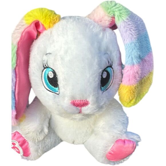 Build A Bear Buddies Small White Pink Rainbow Ears 7.5" Easter Rabbit 2017 BAB - Picture 12 of 13
